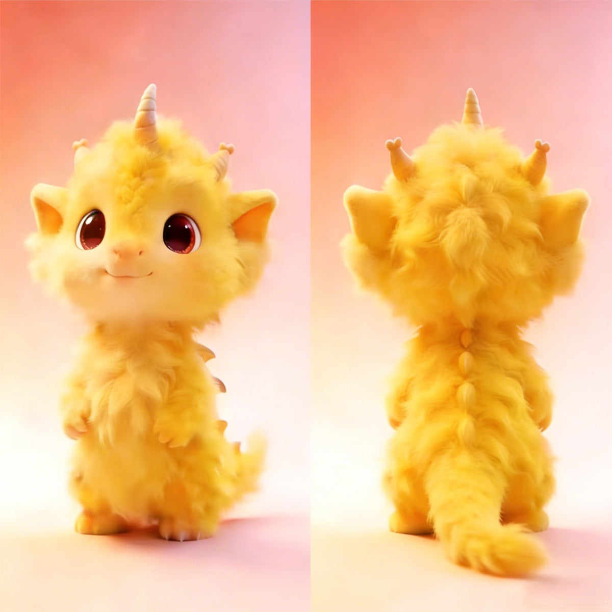 Green interactive dragon plush used as a character development reference